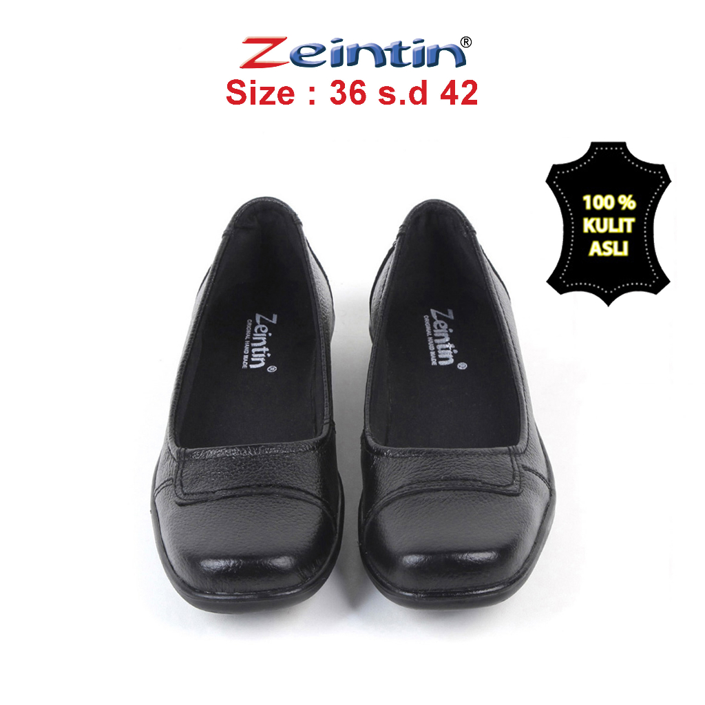 Zeintin - Sepatu Pantofel Wanita Bahan Kulit Sapi Asli Brand Local Sepatu Kerja Sepatu Kantor Wanita Sepatu Formal Bahan Kulit Original Zeintin BJ