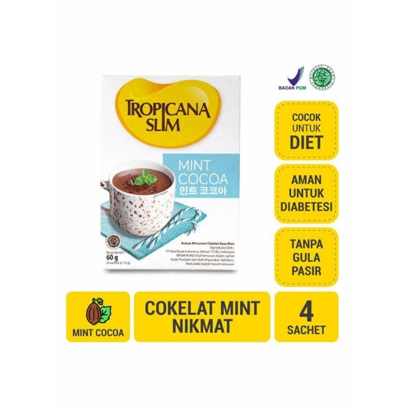 Tropicana slim avocado coffee cocoa mint gula pengganti isi 4 sachet