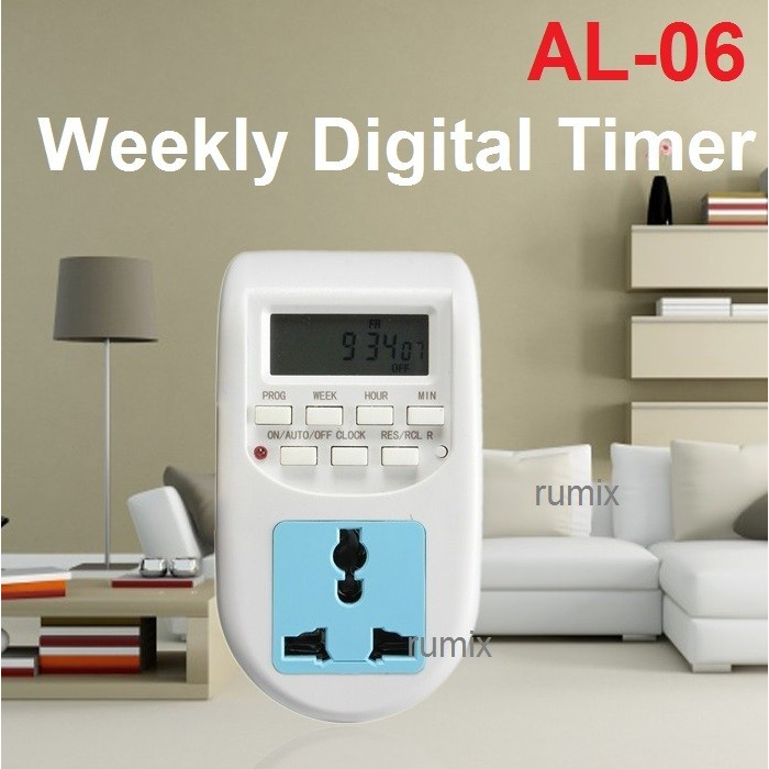 Trend-Stop Kontak Digital Timer Switch Weekly Stop Kontak Minggu 16 Program On Off AL-06 AL 06 220V