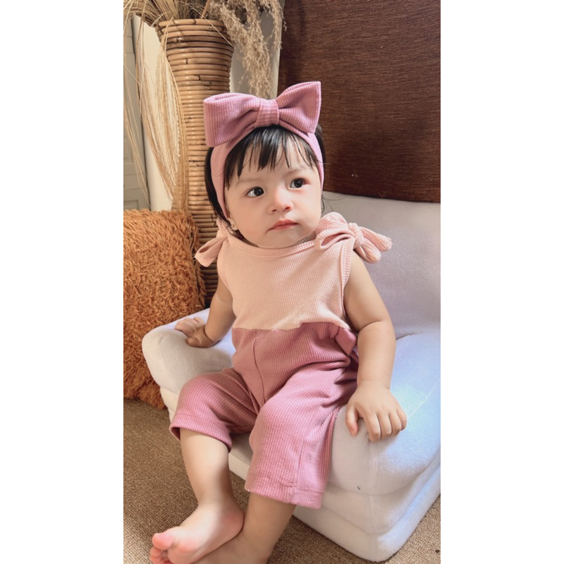 [12.12 SALE] Mioubaby Overall Kombinasi free headband | Kimono set bando | Kimono bayi | Kimono baby | Jumpsuit baby | Jumpsuit anak | Jumper bayi | Jumper anak | Baju anak perempuan | Hadiah lahiran | Newborn package | Paket bayi baru lahir