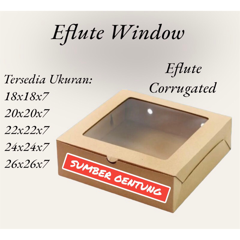 

DUS EFLUTE TEBAL WINDOW TINGGI 7 CM SOUVENIR KARTON KOTAK BOX HAMPERS KUE