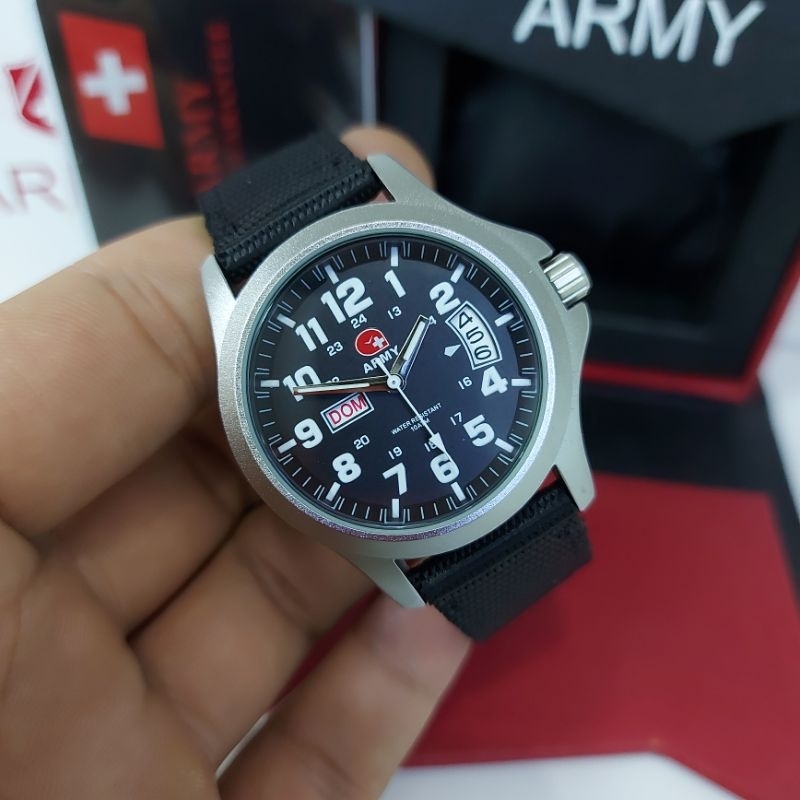 Jam Tangan Analog Wanita Swis Armi AM7386 Tali Kanvas Miyota Japan