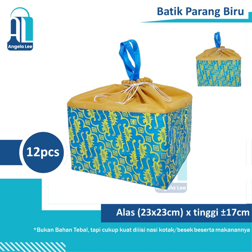 12pcs Tas Kain Spunbond SERUT BATIK PARANG Pesta Syukuran Hajatan Besekan uk.22x22