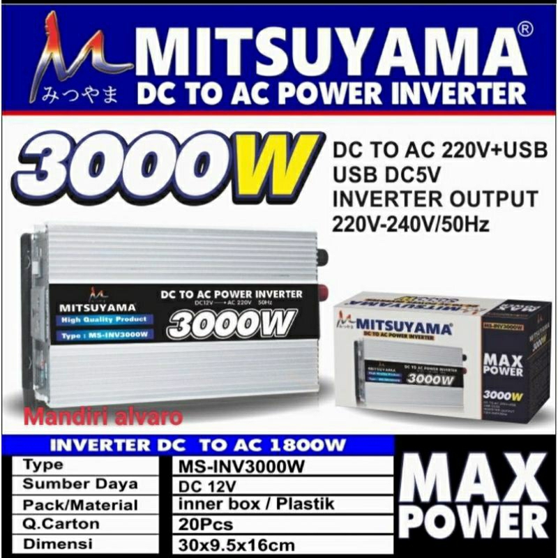 Solar Power Inverter Mitsuyama MS - INV3000W | 3000 Watt