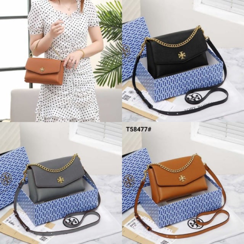 Tas Wanita Tory Burch Kira Small Convertible Semi Platinum