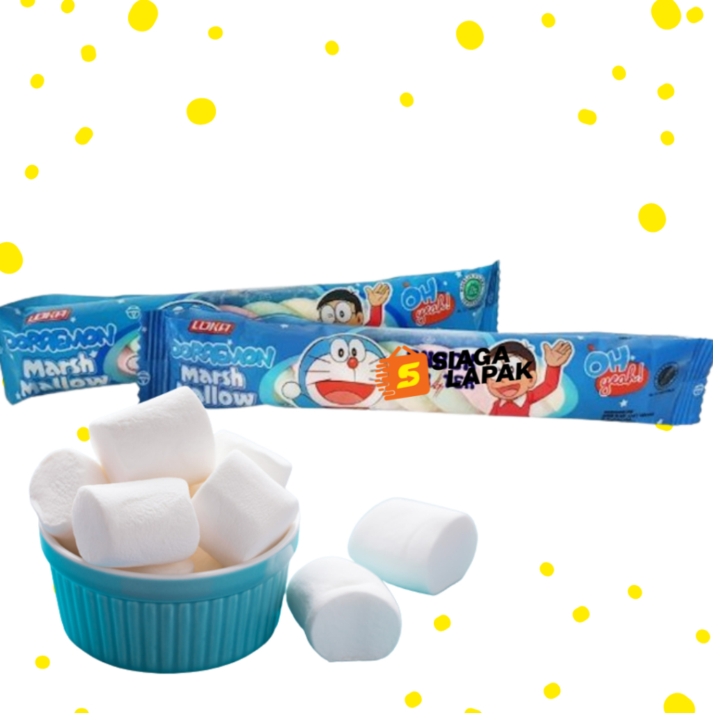 Marshmallow Kepang Doraemon 7gr Marshmellow putih warna warni