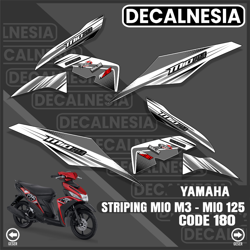 Stiker Striping Mio M3 125 Z Semi Full Motor Yamaha Sticker Modif Decal Variasi Aksesoris Racing Dec