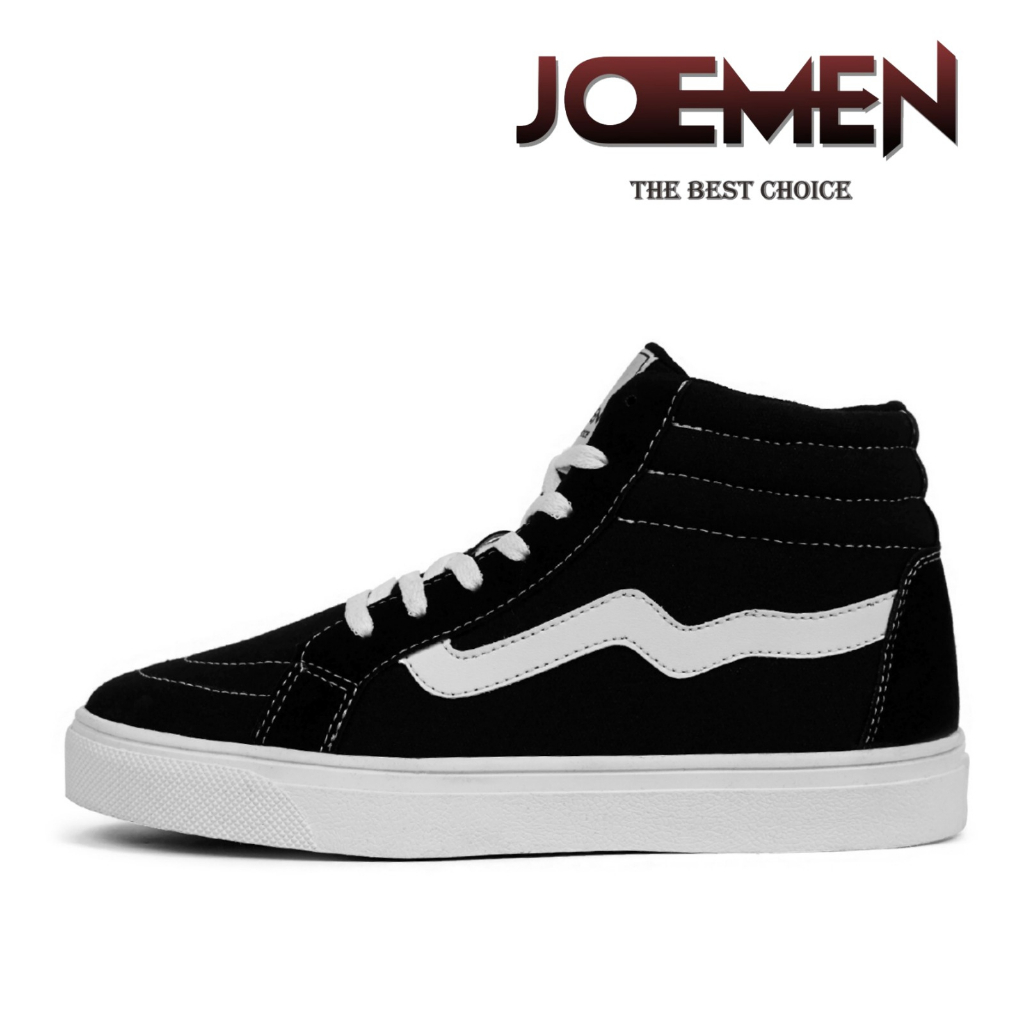 Sepatu Sneakers Joemen J 91 High Black White Natural Original 100% Brand Lokal Sepatu Pria Casual