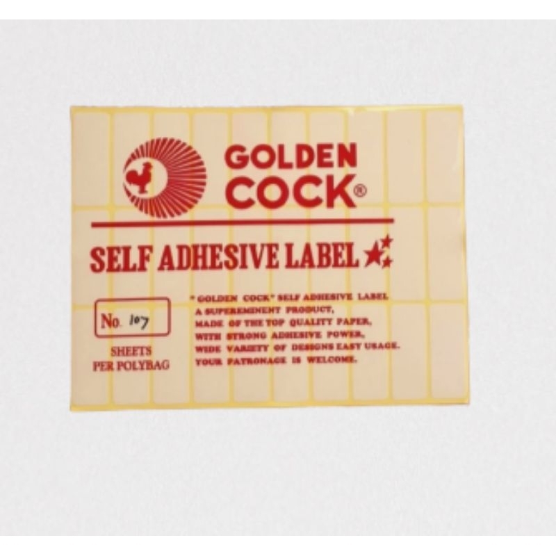 

Label Golden Cock No. 107