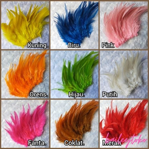 [BLJ] Bulu Ayam Warna warni Halus Lembut Per 50 Pcs Untuk Prakarya Kerajinan DIY Souvenir Kemoceng /