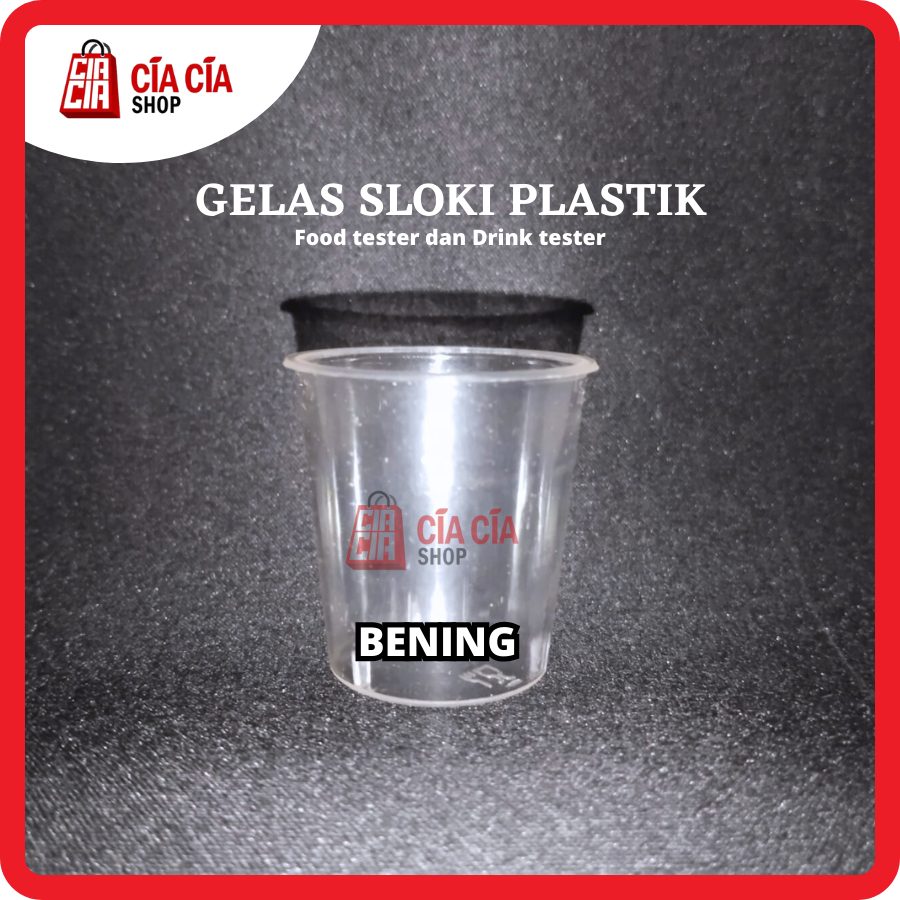 Gelas Sloki Plastik Shot Glass Bening Warna Warni Gelas Seloki 12 Pcs