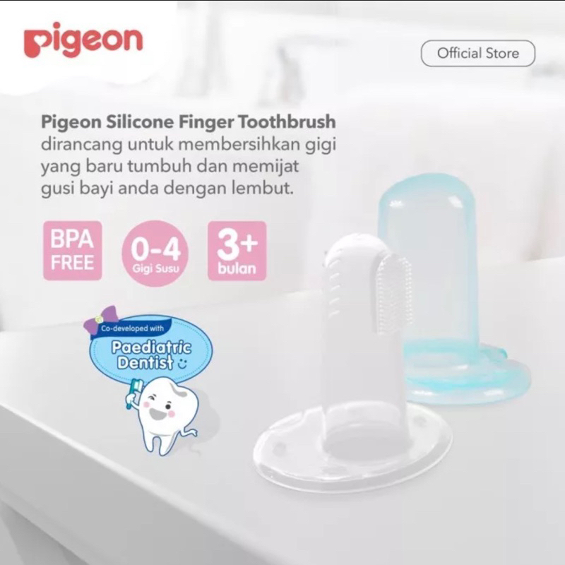 Pigeon Silicone Finger Toothbrush Sikat Lidah Bayi Newborn Baru Lahir Traveling Case Wadah Simpan Steril Anti Kuman