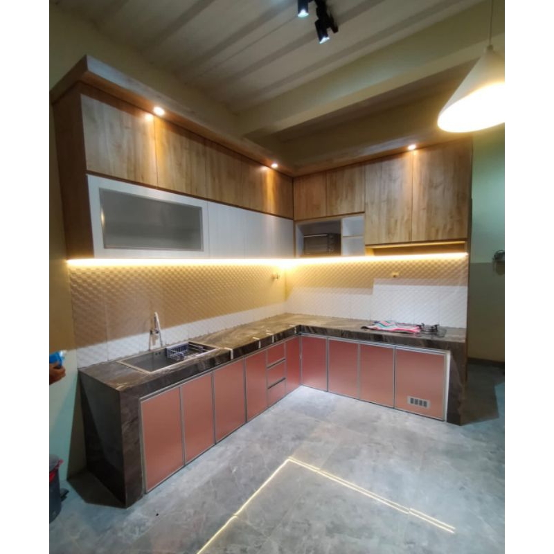 PROMO Kitchenset Almunium Minimalis Custom anti air dan rayap - Kitchen Set - Kabinet Lemari Alumini