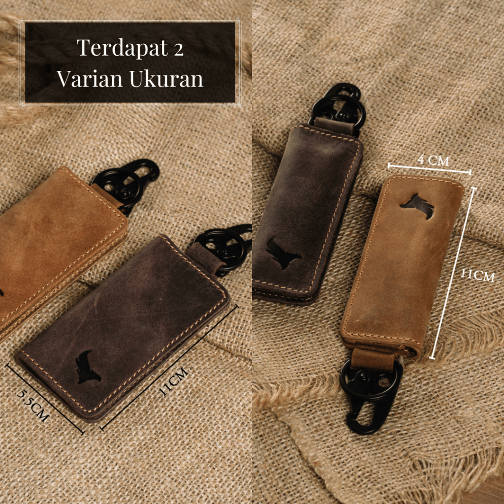 Dompet STNK Full Leather 100% Original Kulit Sapi Asli Kekinian Mobil Motor - ARYA KEY HOLDER CHAIN