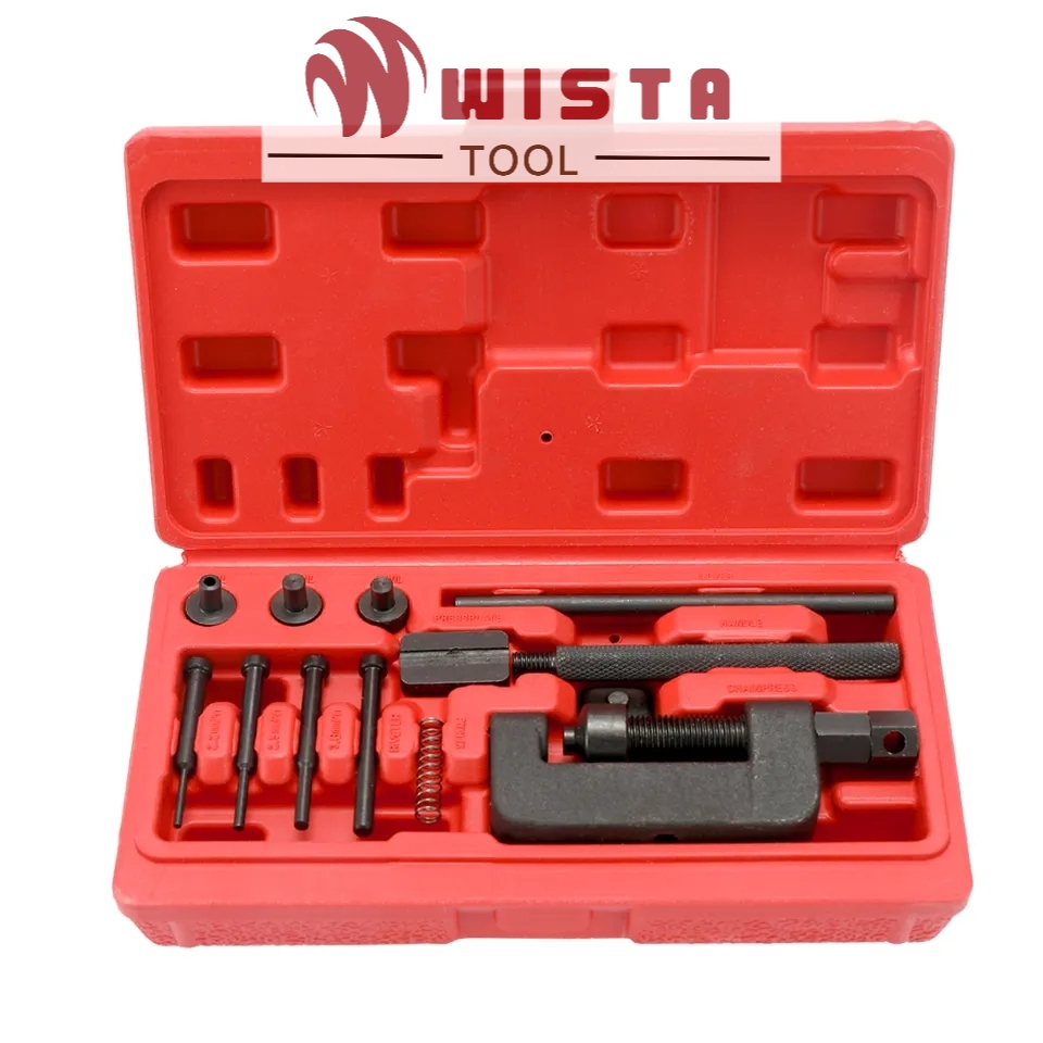 WISTA Motorcycle Bike Chain Breaker Splitter Link Riveter Universal Bikes Riveting Tool Set Cycling Accessories with Carry Box