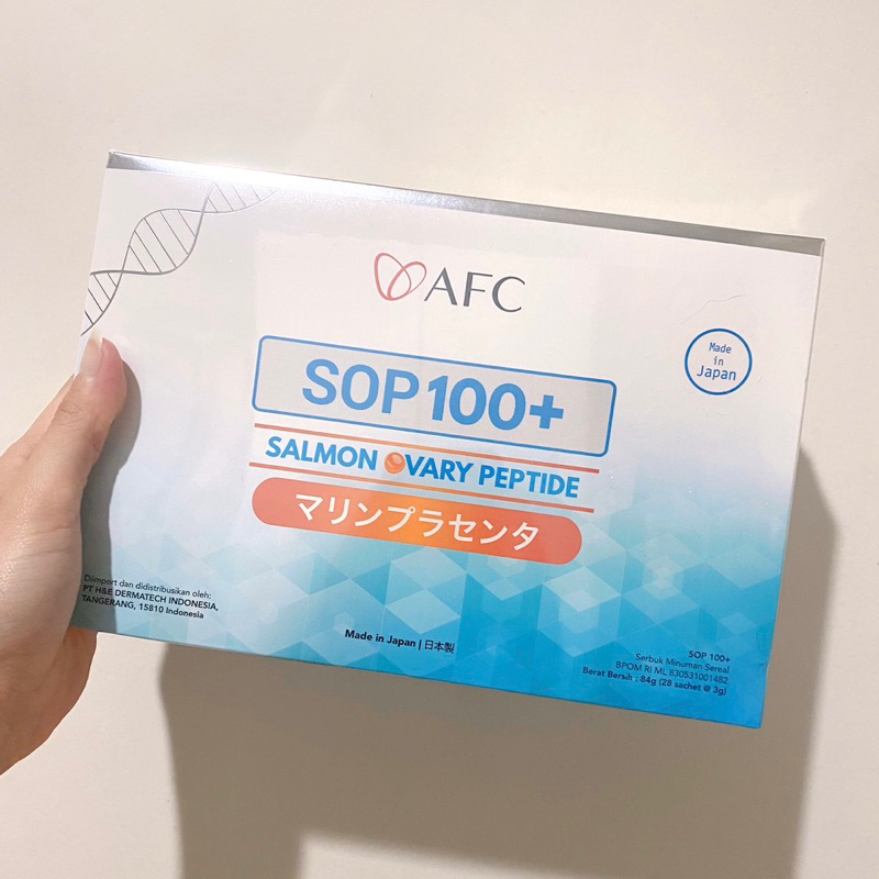 AFC SOP 100+ SALMON OVARY PEPTIDE. PER BOX ISI 28 SACHET (BACA DESKRIPSI PRODUK DI BAWAH ⬇️)
