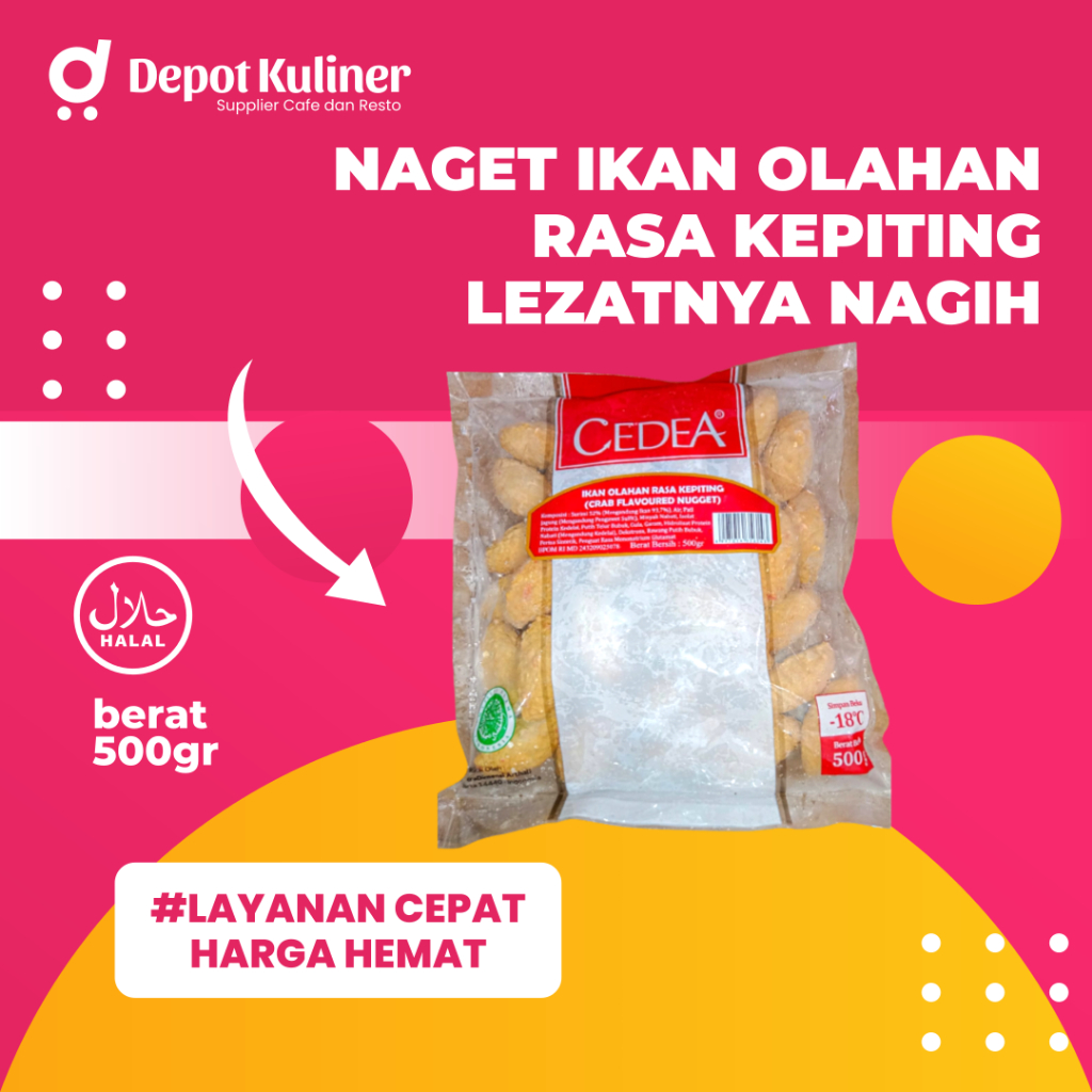 

Nugget Naget Kepiting Crab Cedea 500 Gr