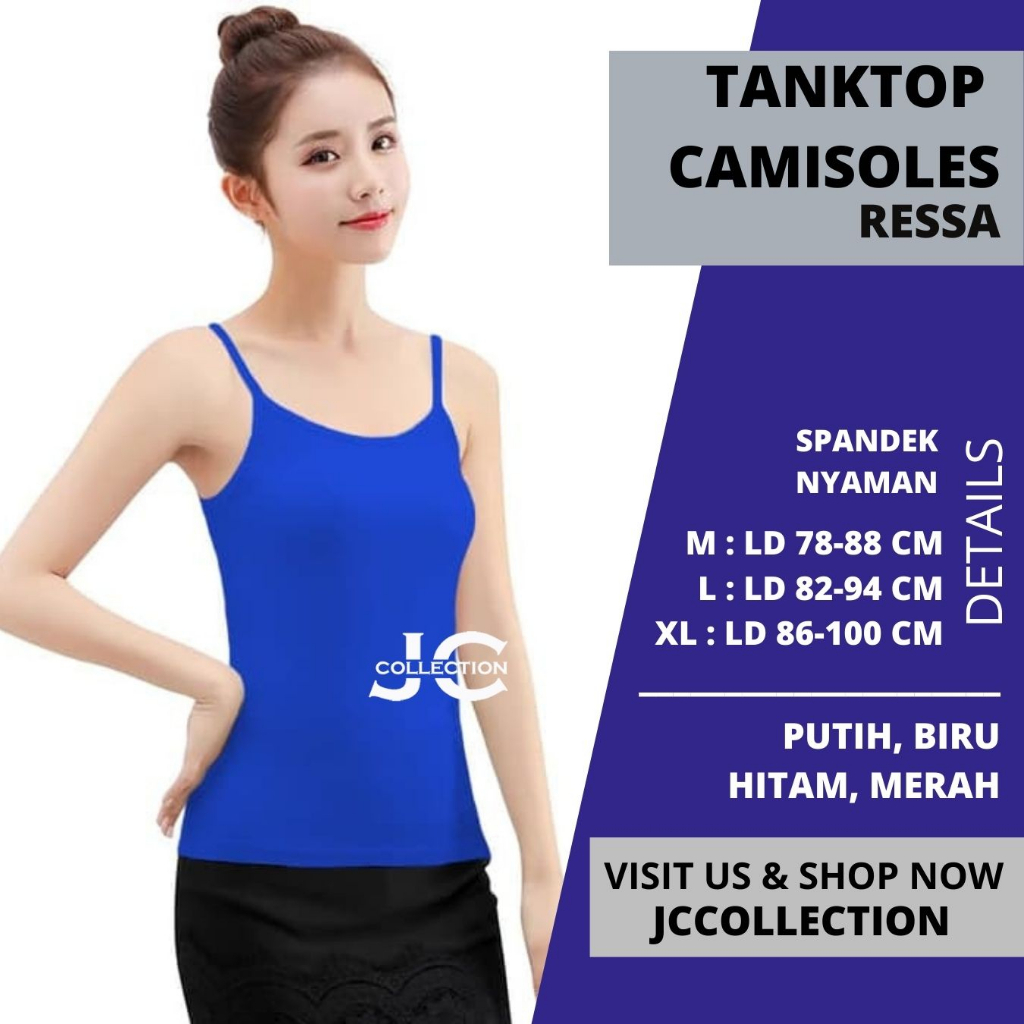 Tanktop Singlet Tali Kecil Wanita Ressa  - JCCollections