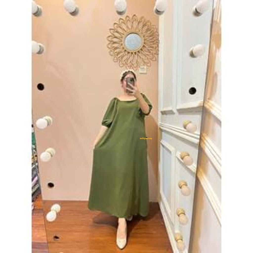 Masayu Long Dress Bahan Crinkel / Dress Crinkle Airflow Premium