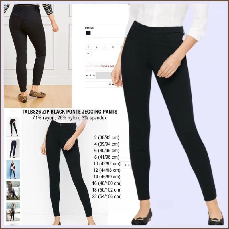 Celana Branded Wanita - TALB 826 ZIP PONTE JEGGING PANTS