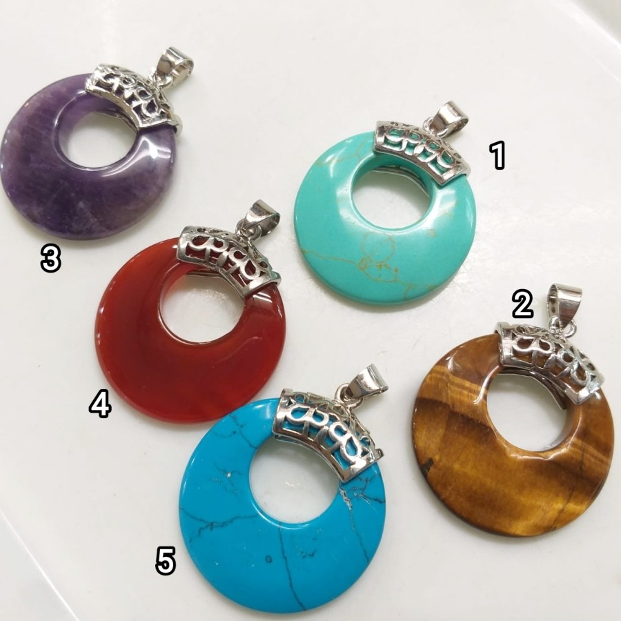 Liontin Batu Akik Model Bulan Bulat