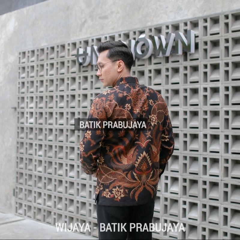 WIJAYA Kemeja Batik Pria Lengan Panjang Modern Premium Full Furing Katun Halus