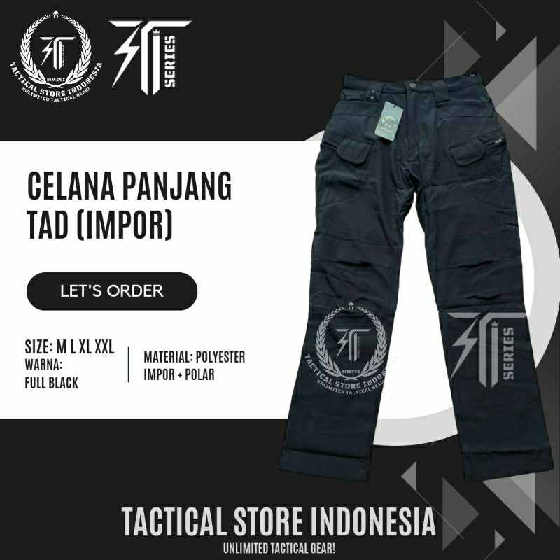 Celana Panjang TAD - Celana Panjang Tactical Outdoor IMPOR - BLACK / HITAM