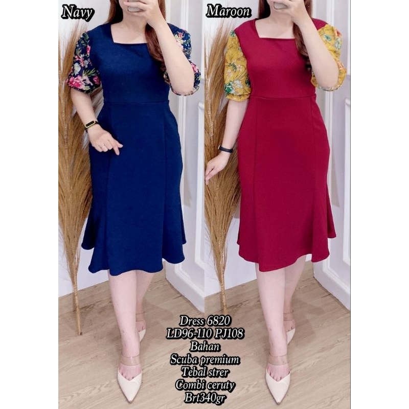 Dress Scuba Tebal 6820 STANDAR /ld 96-110