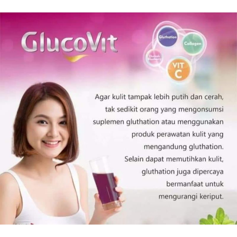 

Glucovit Collagen Ektrak Blueberry. Isi 8 Sachet. 1 Sachet 15 Gram