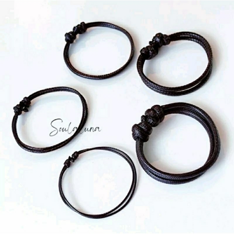 gelang polos unisex couple bahan kulit korea