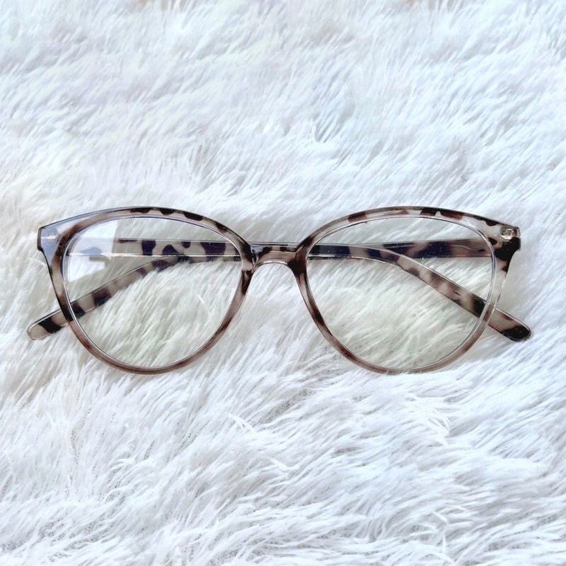 kacamata Leopard Cat Eye Anti Radiasi hp dan komputer Wanita Pria Korea Retro Murah Cwek Gaya  Glasses G-💕Macan Tutul-Abu