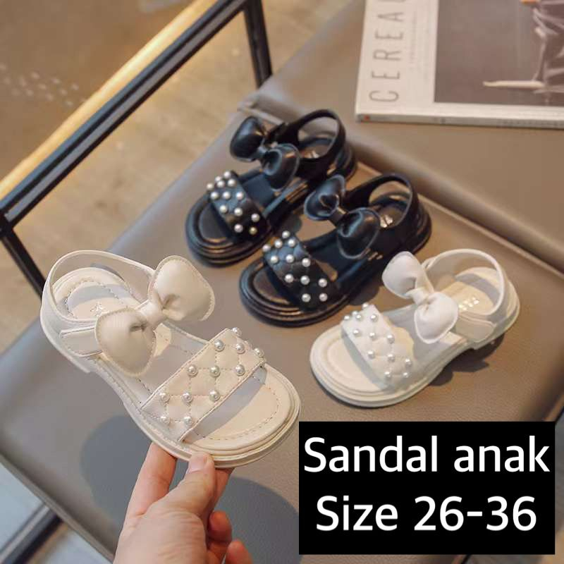 (LOLI-JKT) SD-69F SANDAL ANAK PITA LEMBUT MUTIARA  2WARNA SIZE 26-36