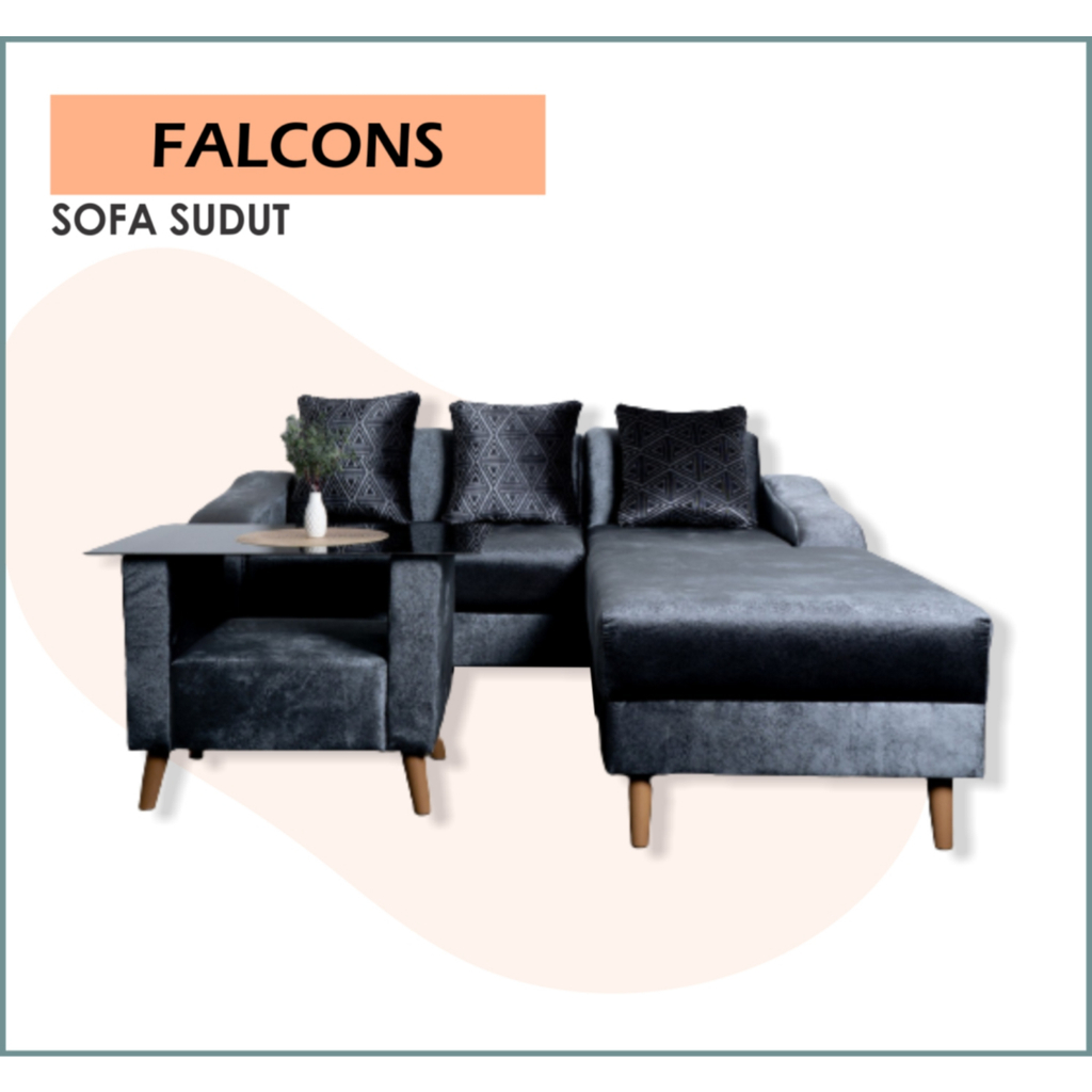 SOFA SUDUT FALCONS  / SOFA SUDUT L MINIMALIS MURAH BERGARANSI