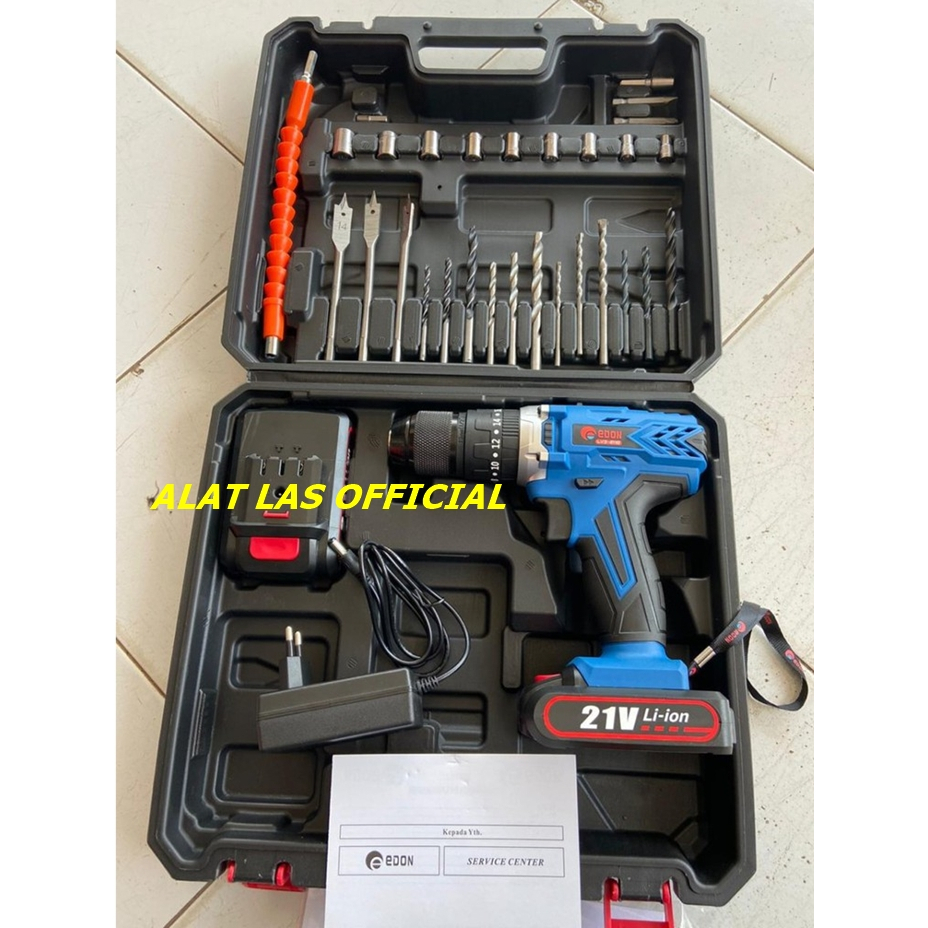 EDON BOR BETON BATERAI 21V CORDLESS IMPACT DRILL LV3-2110 KEPALA 13 MM
