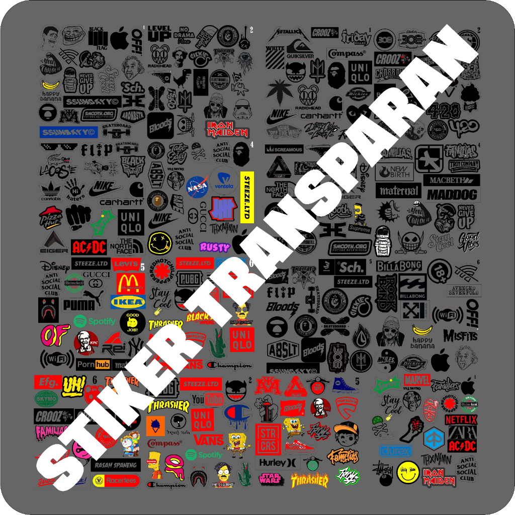 

STIKER PACK MINI TRANSPARAN BAHAN GRAFTAC ISI BANYAK HARGA MURAH STIKER BRAND STIKER DISTRO BAHAN GRAFTAC Stiker motor helm kulkas Stiker tumbler Stiker racing decal Stiker striping