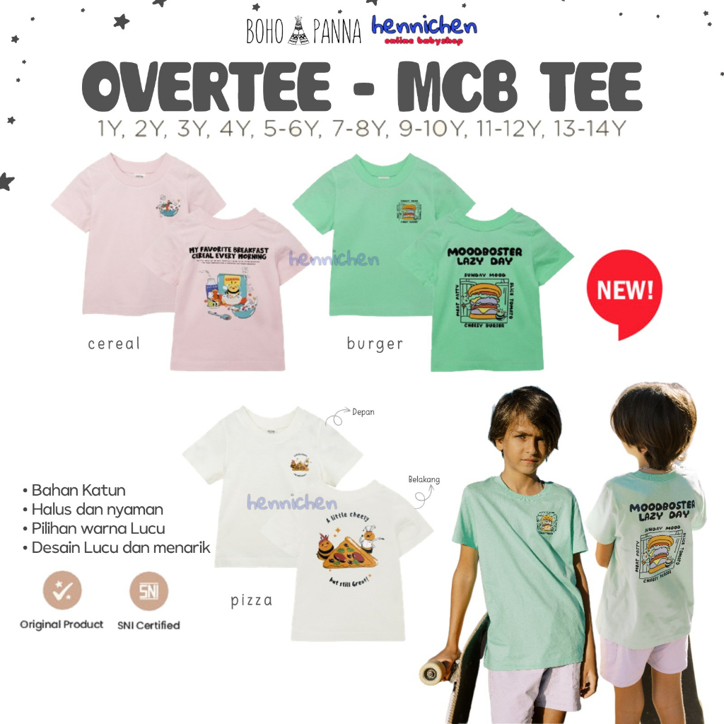 BOHOPANNA x OVERTEE MCBEE TEE BOHO BABY BOHOBABY OVERTEE | Kaos Oversize Anak