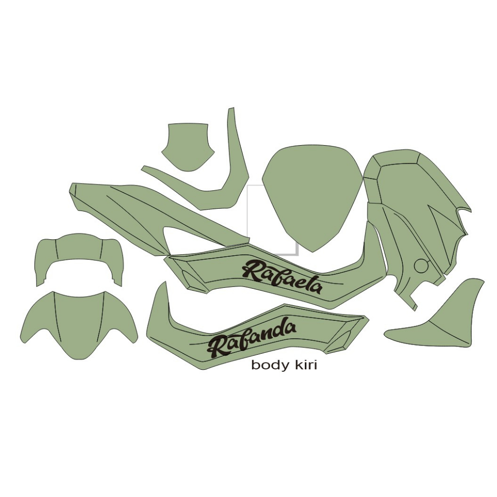 Decal stiker Nmax New motif simple green sage terbaru Nmax new Motif Gundam