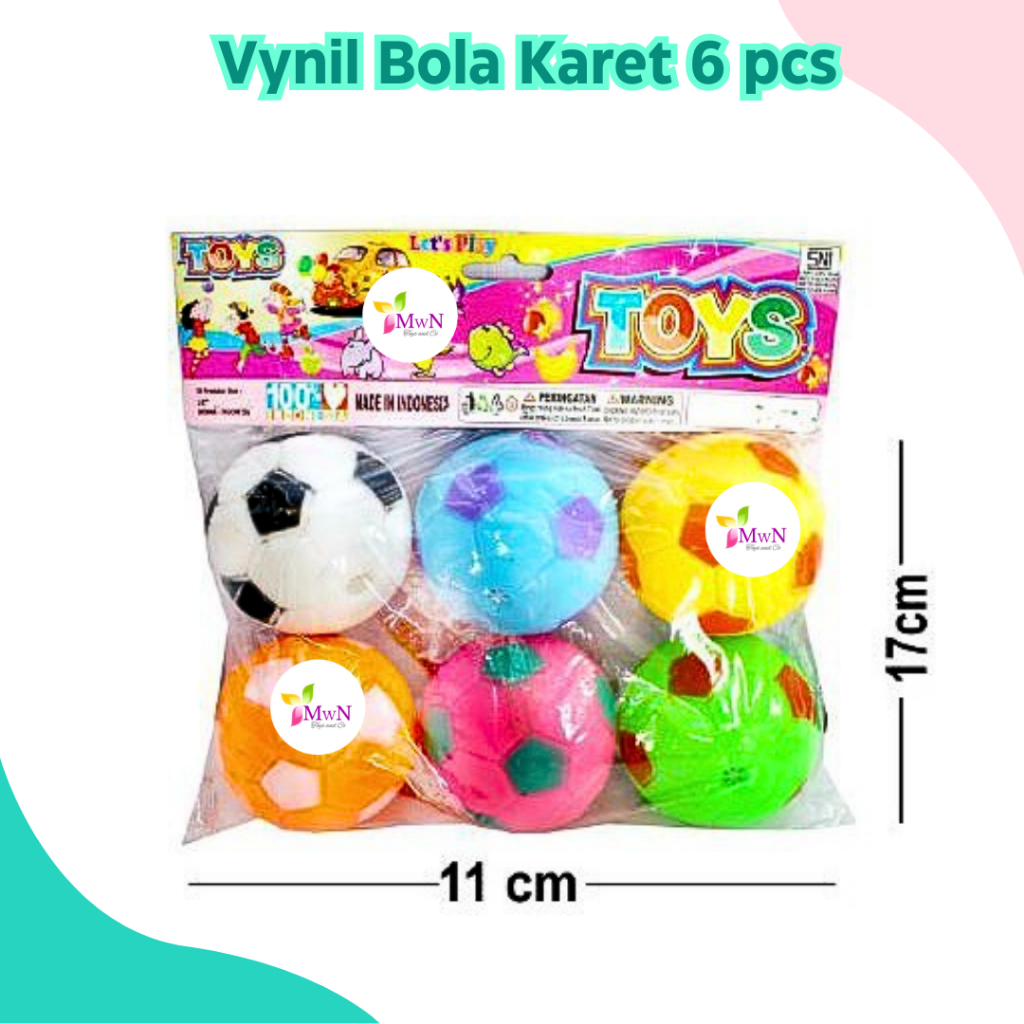 mwn.toys Vynil Bola Karet 6 pcs