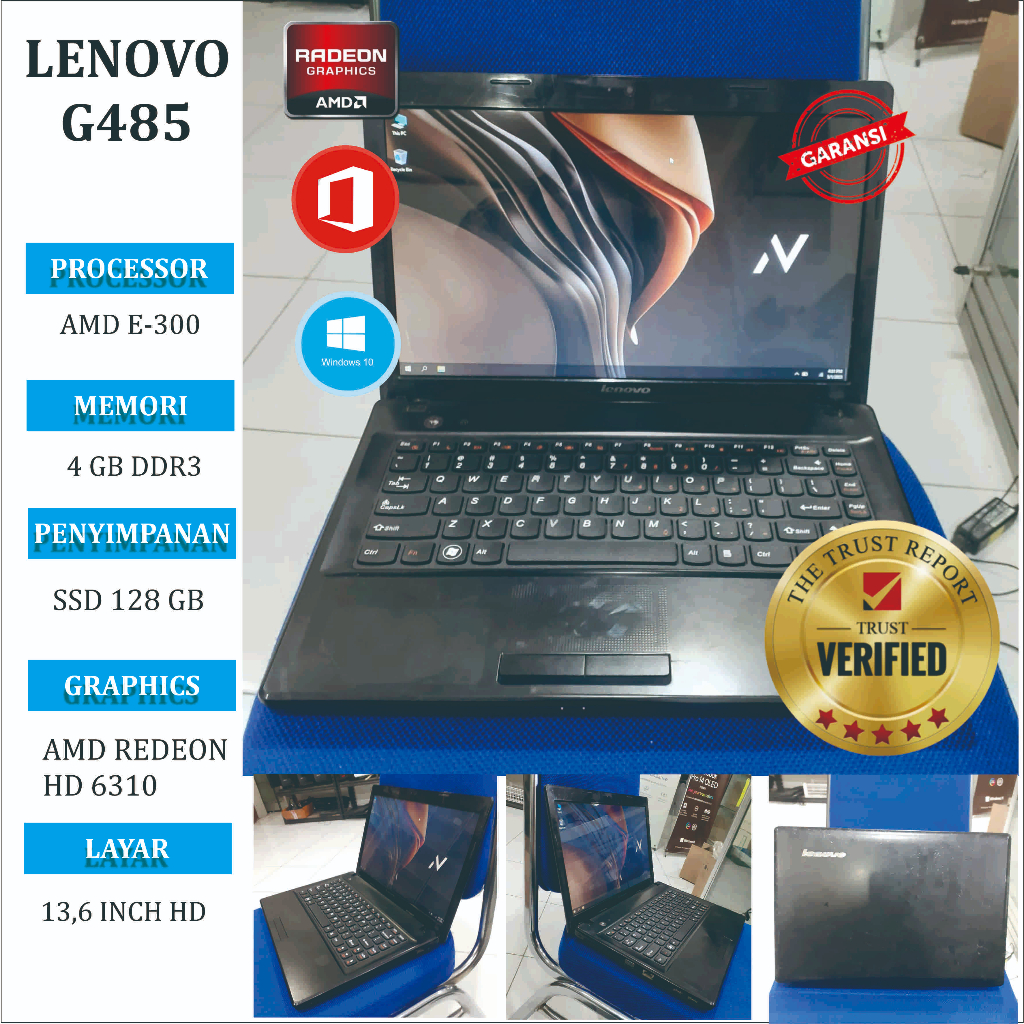 Laptop SSD  Lenovo G485 4/128 GB SSD win 10