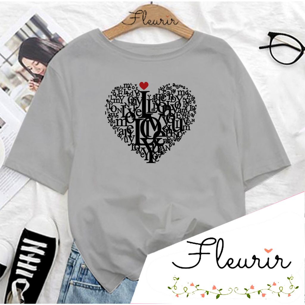 FLEURIR - COD LOVE BIG KAOS WANITA PRIA REMAJA DEWASA UNISEX TSHIRT JUMBO OOTD LENGAN PENDEK OVERSIZE