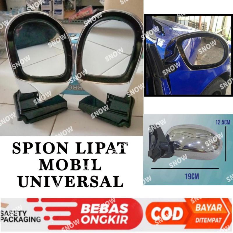 Spion Lipat Mobil Universal Chrome Avanza Xenia Kijang Rush Terios Carry Innova Sedan