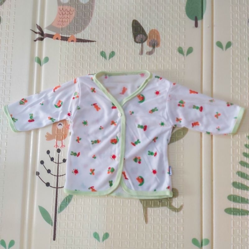 3 pcs Baju Bayi tangan panjang Motif merk LUGA (0-6bln)