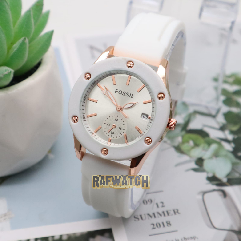 Jam Tangan Wanita Mewah Elegant Strap Rubber Tanggal Aktif F1