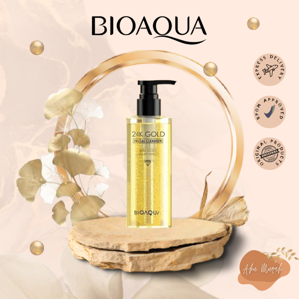 ✨ AKU MURAH ✨BIOAQUA face wash 24K Gold Facial Cleanser pembersih wajah 200ml