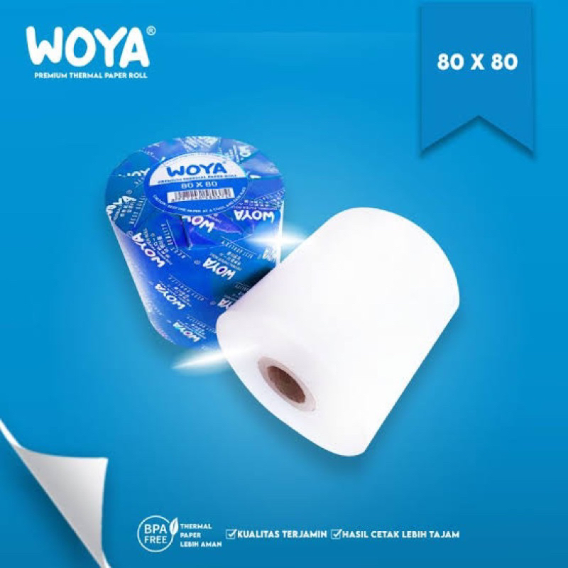 

WOYA Kertas Kasir Struk Paper Roll Termal 80x80mm (10 roll)