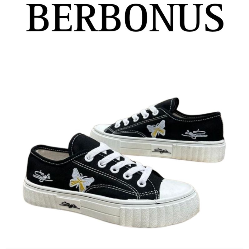 Sepatu SNEAKERS Sol Karet Lentur Bahan Kanvas Wanita Fashion 08