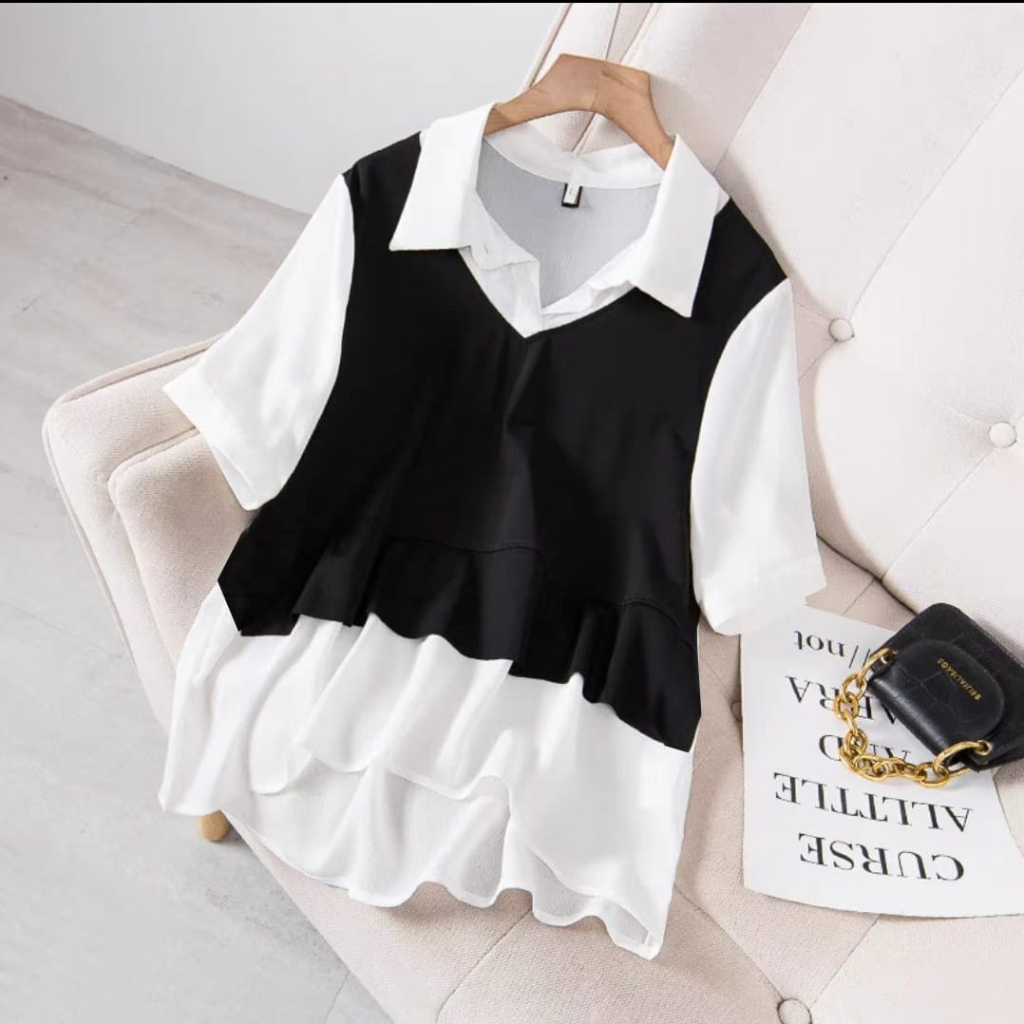 [MCFK] Blouse Wanita Model Baru / Hem Tami / Blouse Wanita Korea / Atasan Cantik Mewah Import / Blouse Trend 2023