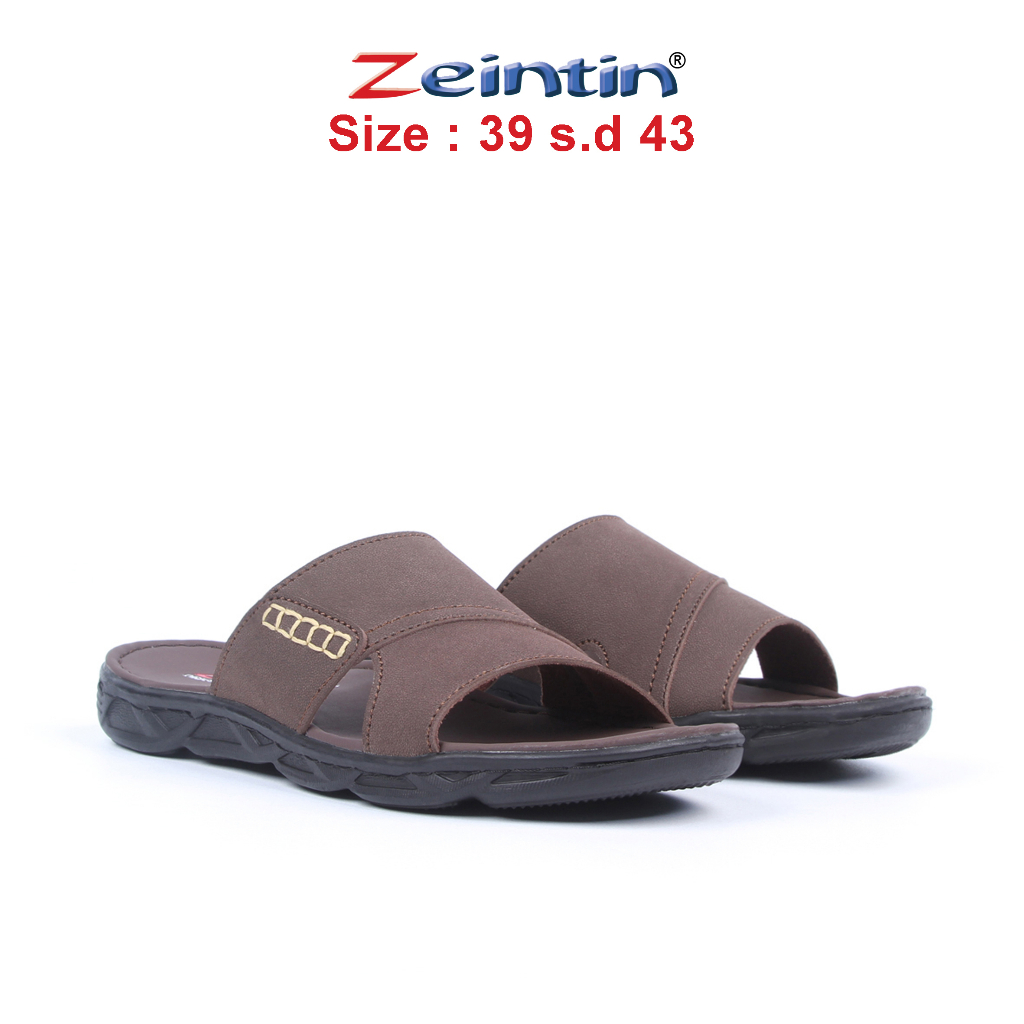 Zeintin - Sandal Kulit Sintetis Pria Model Cowok Sendal Pria Kasual Sandal Pria Slide BB