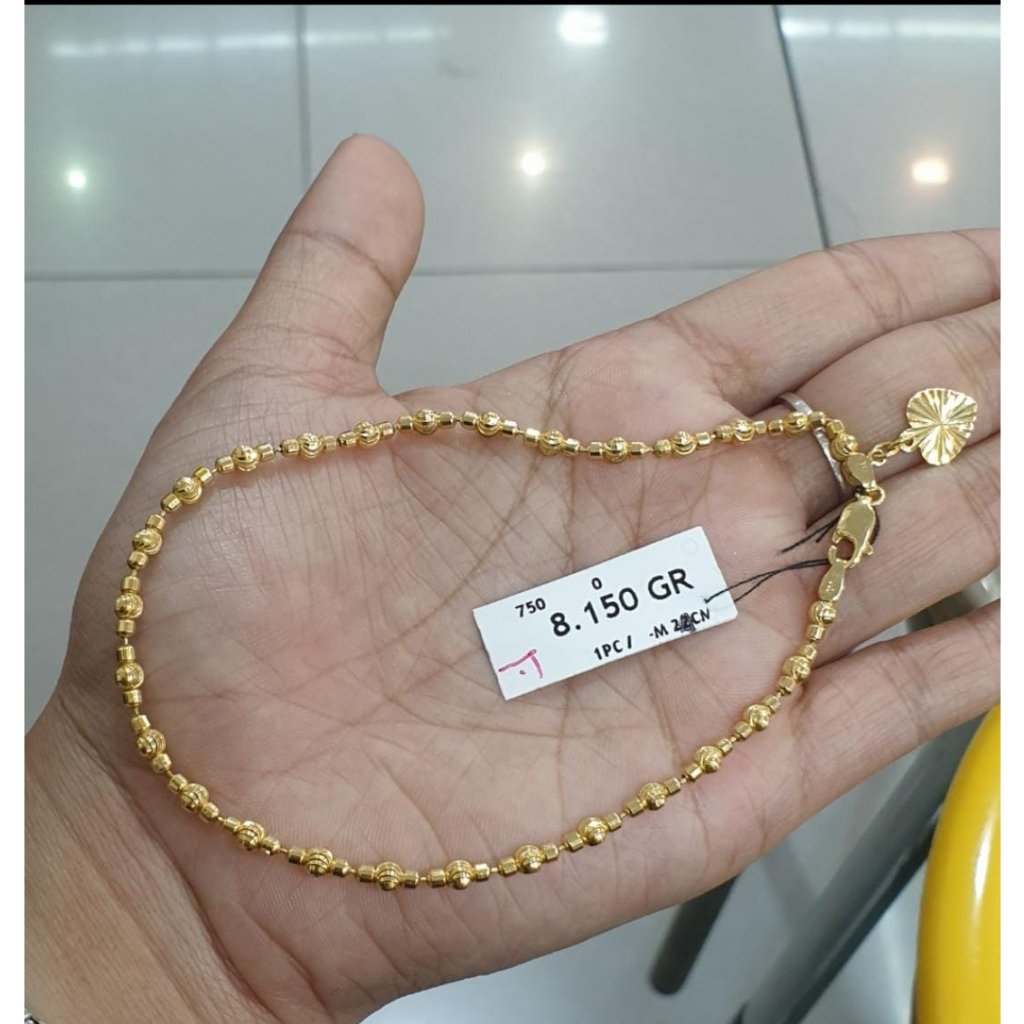 Gelang kaki emas 17K - 8.15 Gr Kadar 750 - 4880