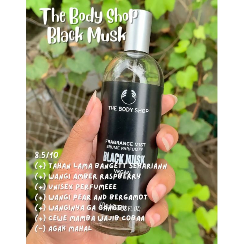 black musk body mist vegan 100ml the body shop